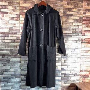 Vintage Handmade Medium Elegant Black Long Coat